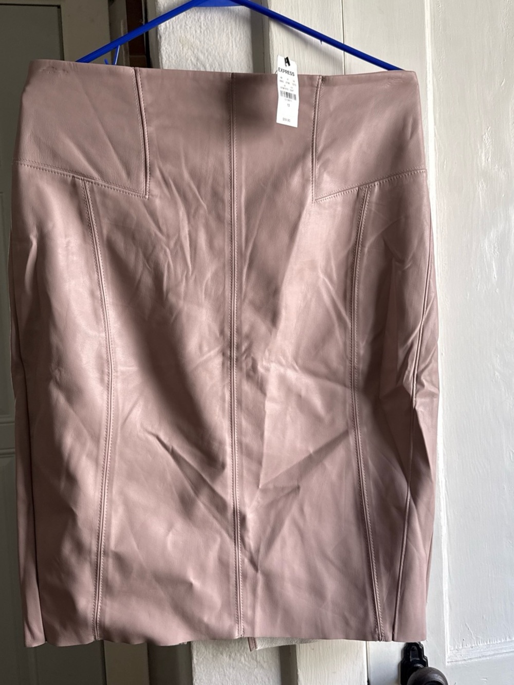 Express Dusty Rose Leather Pencil Skirt
